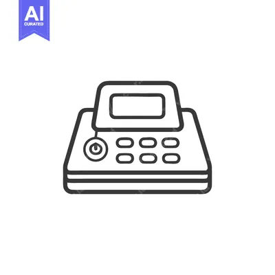 Aset premium populer: Fax Machine Icon: Retro Technology, Communication Device, Outline Styl