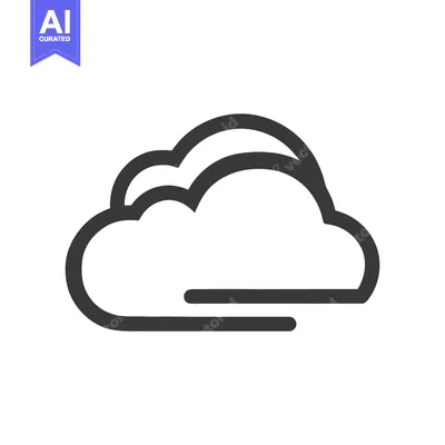 Download Stylized Cloud Icon with Wind Lines, Minimalist Design on White Backgr Vector Graphic