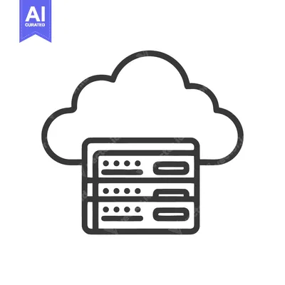 Download Cloud Server Icon: Data Storage and Network Connectivity Illustration Vector Graphic
