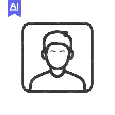 Download Minimalist Profile Icon: Man's Silhouette in Rounded Square Frame, Mod Vector Graphic