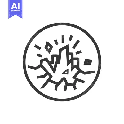 Aset premium populer: Shattered Earth Icon: Minimalist Design with Cracks and Fragments in C