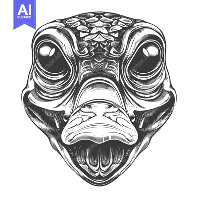 Aset premium populer: Detailed Black and White Illustration of a Duck's Head
