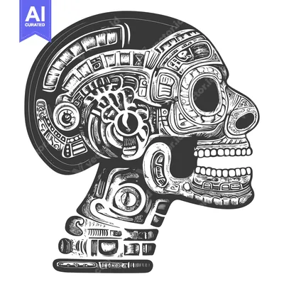 Aset premium populer: Detailed Black and White Illustration of a Skull with Intricate Patter