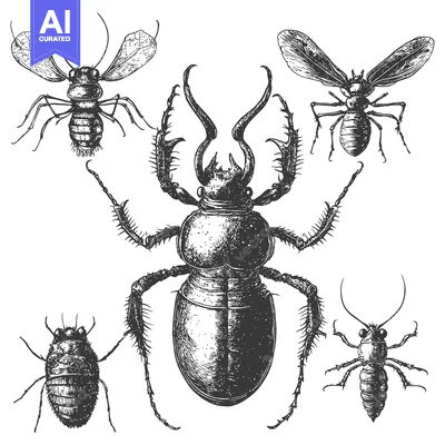 Popular premium asset: Detailed Drawings of Various Insects