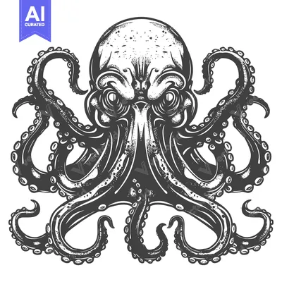 Premium design asset: Detailed illustration of an octopus with eight tentacles