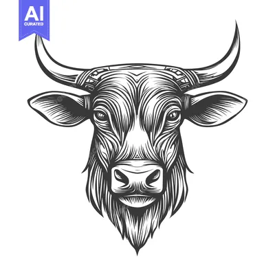 Popular premium asset: Detailed Line Art Illustration of a Bull's Head