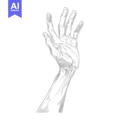 Popular premium asset: Detailed Line Art Illustration of a Hand Reaching Upwards