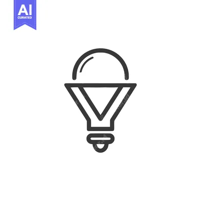Aset desain premium: Minimalist Light Bulb Icon: Modern, Clean Energy Symbol on White Backg