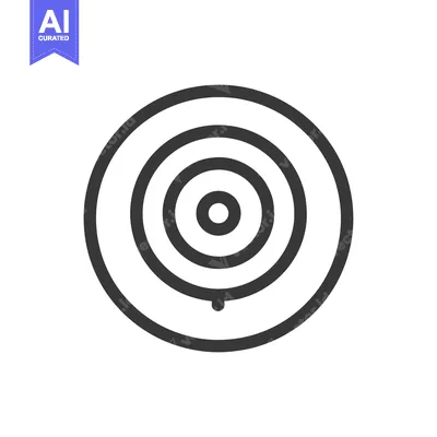 Premium design asset: Minimalist Target Icon: Concentric Circles with Precise Line Work on W