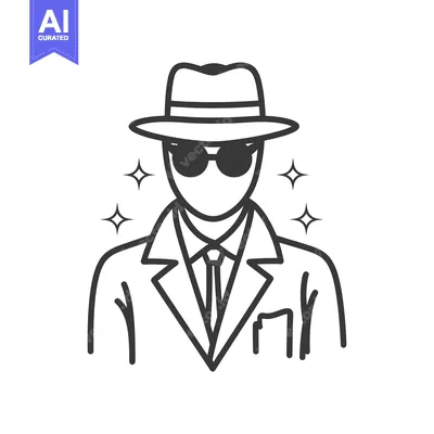 Aset premium populer: A faceless person in a hat and sunglasses wearing a coat