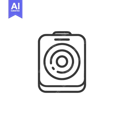 Aset desain premium: Minimalist Speaker Icon: Clean Line Art Audio Device Symbol