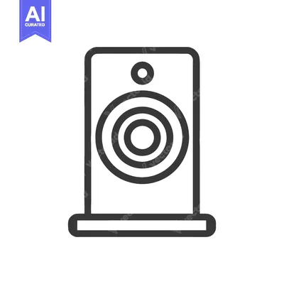 Aset premium populer: Minimalist Speaker Icon: Clean Line Art for Audio Design