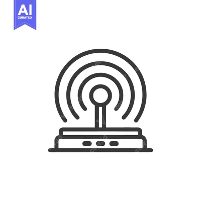 Aset premium populer: Minimalist Wireless Signal Icon: Concentric Circles, Antenna, and Base