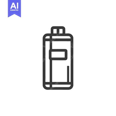 Aset premium populer: Minimalist Vector Icon of a Rectangular Bottle with Label on White Bac