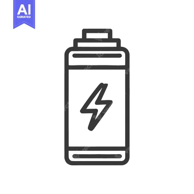 Aset premium populer: Battery Icon with Lightning Bolt, Energy Symbol, Minimalist Design