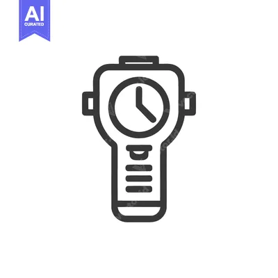 Aset desain premium: Minimalist Stopwatch Icon: Precise Timekeeping in Bold Outline Style