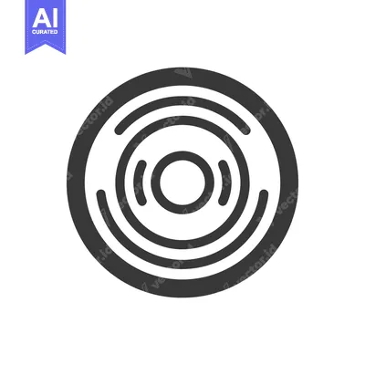Aset desain premium: Concentric Circle Design: Minimalist Black Graphic on White Background