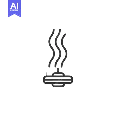 Popular premium asset: Minimalist Aroma Diffuser Icon with Rising Steam, Black Outline on Whi