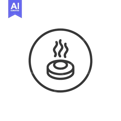 Aset desain premium: Minimalist Hot Stone Icon: Circular Spa Treatment Symbol with Steam