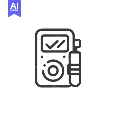 Popular premium asset: Breathalyzer Line Icon: Portable Alcohol Tester with Digital Display a