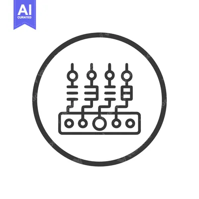 Premium design asset: Circuit Board Icon: Minimalist Design with Electronic Components in a