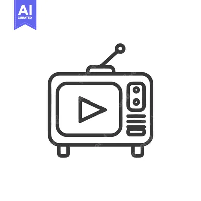 Popular premium asset: Retro Television Icon with Play Button, Antenna, and Buttons in Outlin