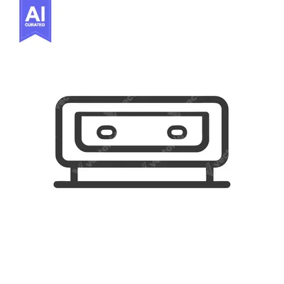 Aset desain premium: Minimalist Chest of Drawers Icon: Clean Line Art on White Background