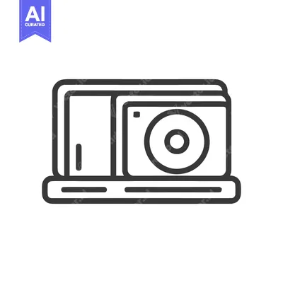 Popular premium asset: Minimalist Line Art: Vintage Reel-to-Reel Tape Recorder Icon on White