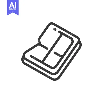 Aset desain premium: Foldable Phone Icon: Modern Technology, Minimalist Design, Black Outli