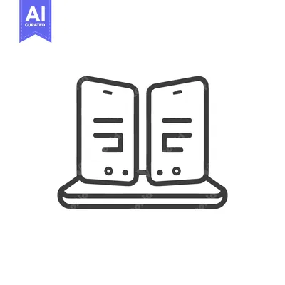 Aset desain premium: Minimalist Line Art: Dual Server Rack on White Background