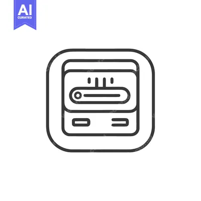 Retro Game Console Icon: Simple, Bold Line Art Design on White Backgro