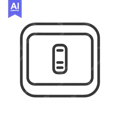 Aset desain premium: Minimalist Light Switch Icon: Clean Line Art on White Background