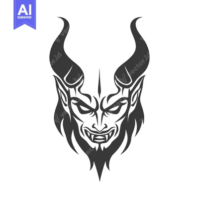 Popular premium asset: Illustration of a horned demon with an evil and sinister expression