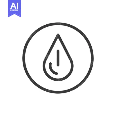 Premium design asset: Minimalist Water Drop Icon in Circle, Clean Line Art Design