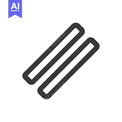 Aset desain premium: Minimalist Icon: Two Parallel Rounded Rectangles on White