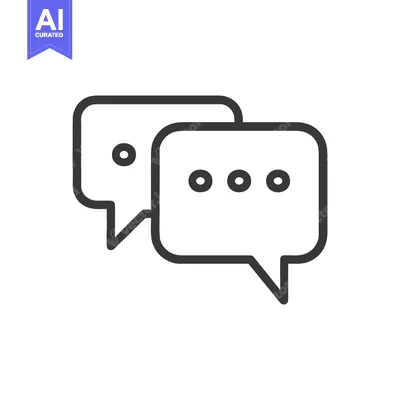 Aset desain premium: Minimalist Chat Bubbles Icon: Communication, Dialogue, and Social Inte