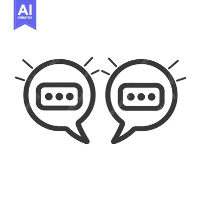 Aset premium populer: Two speech bubbles communicating with each other through thought symbo