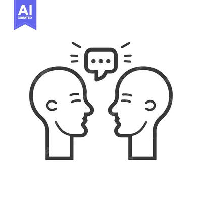 Two simple people are communicating with each other using speech