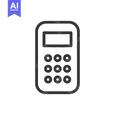Aset premium populer: Minimalist Calculator Icon: Rounded Edges, Circular Buttons, Clean Des