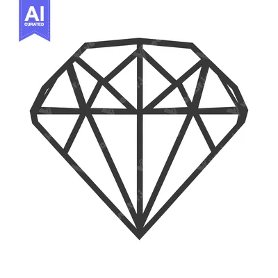 Premium design asset: A simplified graphic representation of a cut precious gem