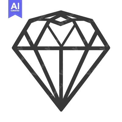 Aset desain premium: A simple graphic illustration of a diamond on white background