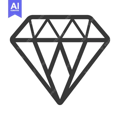 Aset premium populer: A simple illustration depicts the outline of a diamond shape
