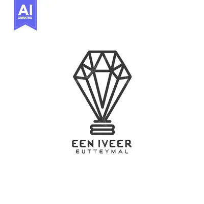 Aset desain premium: Diamond-shaped logo with "EEN IVEER" text