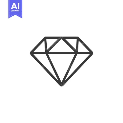 Premium design asset: Minimalist Diamond Icon: Clean Line Art on White Background