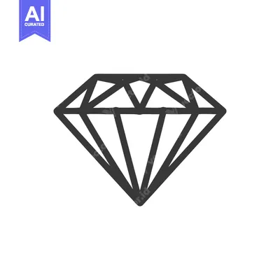 Popular premium asset: Minimalist Diamond Icon: Geometric Facets on White Background