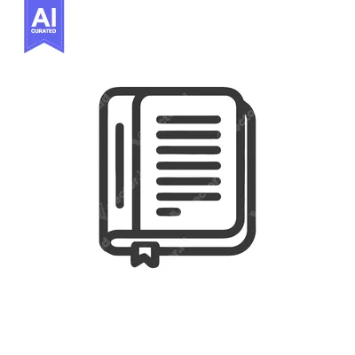 Aset desain premium: Minimalist Book Icon with Bookmark, Rounded Edges, and Clean Lines
