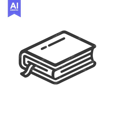 Aset premium populer: Minimalist Book Icon with Bookmark, Education and Reading Symbol