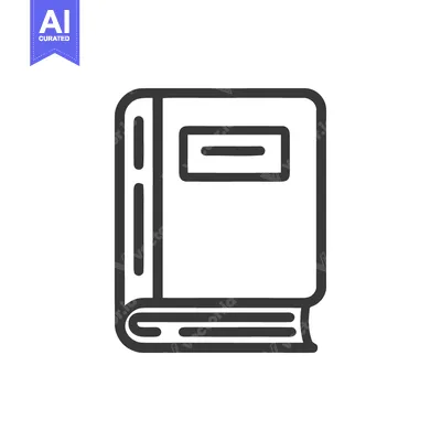 Aset desain premium: Minimalist Book Icon: Clean Line Art Illustration on White Background