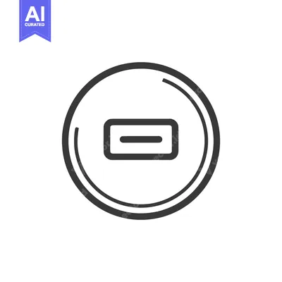 Aset desain premium: Minimalist Minus Icon: Simple Black Line Art in Circle, Clean Design