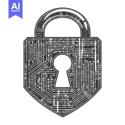 Aset desain premium: Digital Lock with Circuit Board Design